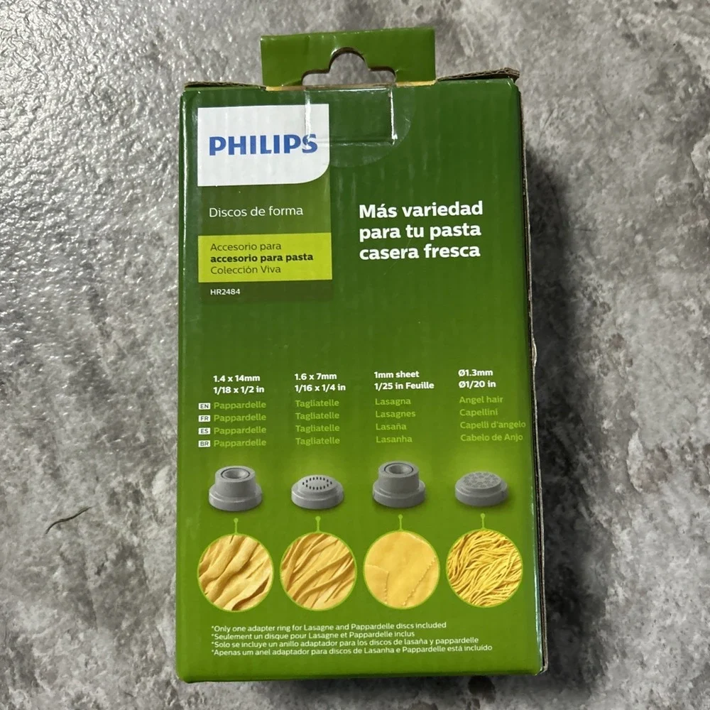Philips Pasta Maker Accessory Kit 4 in 1 Shaping Discs for Pappardelle Taglia...